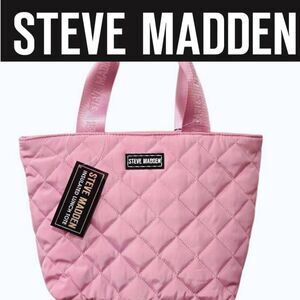Steve Madden Quilted Insulated Lunch Tote Bag- Fountain Pink